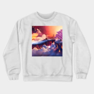 Skyward Sakura: A Fantasy Mountain Quest Crewneck Sweatshirt